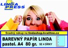 Papír pastelové barvy A4 LINDA 80 gr. 60 archů mix.barvy